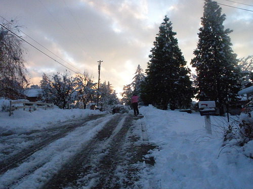 Sunset in the snow