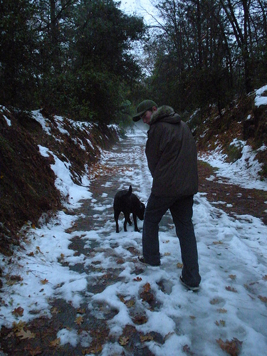 snow walk with Kona 12 09