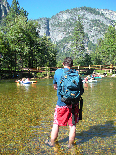 Yosemite Valley cooling off at the river