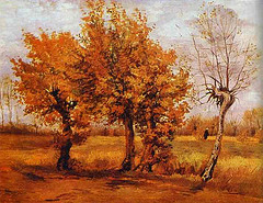 Autumn landscape with four trees van gogh