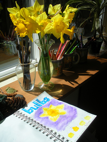 Daffodil journal with watercolors (15)