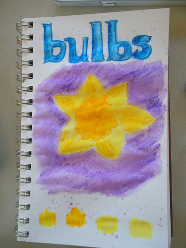 Daffodil journal with watercolors (8)