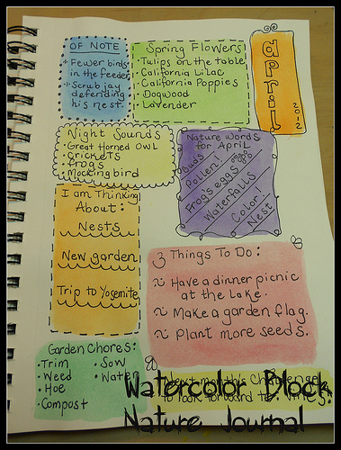 Watercolor Block Nature Journal Button