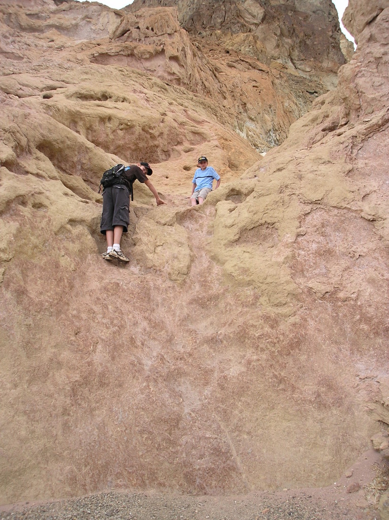 Death Valley hike at second dip on Artists Drive