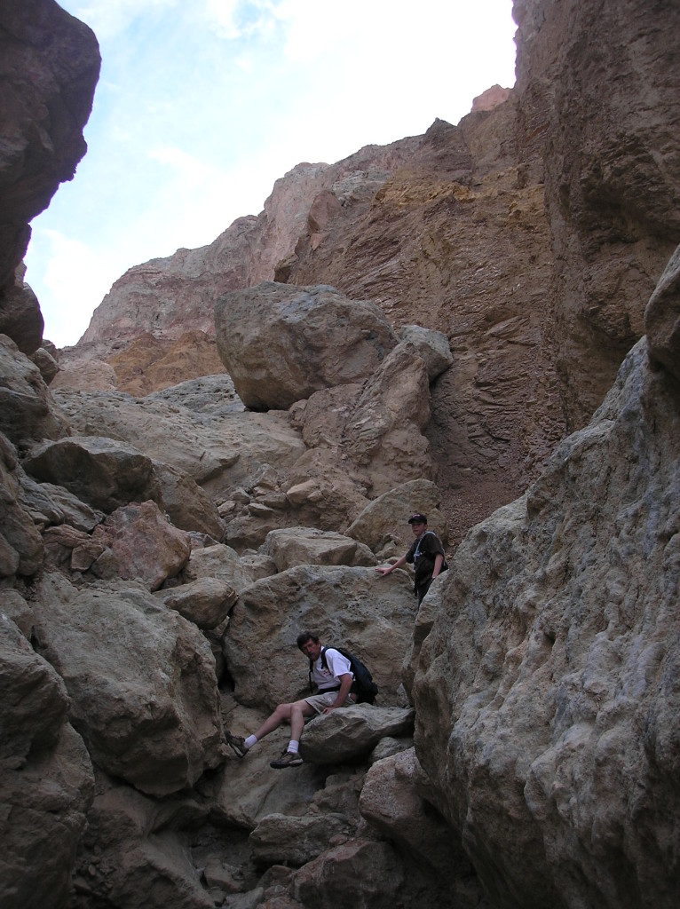 Death Valley scrambling up rocks