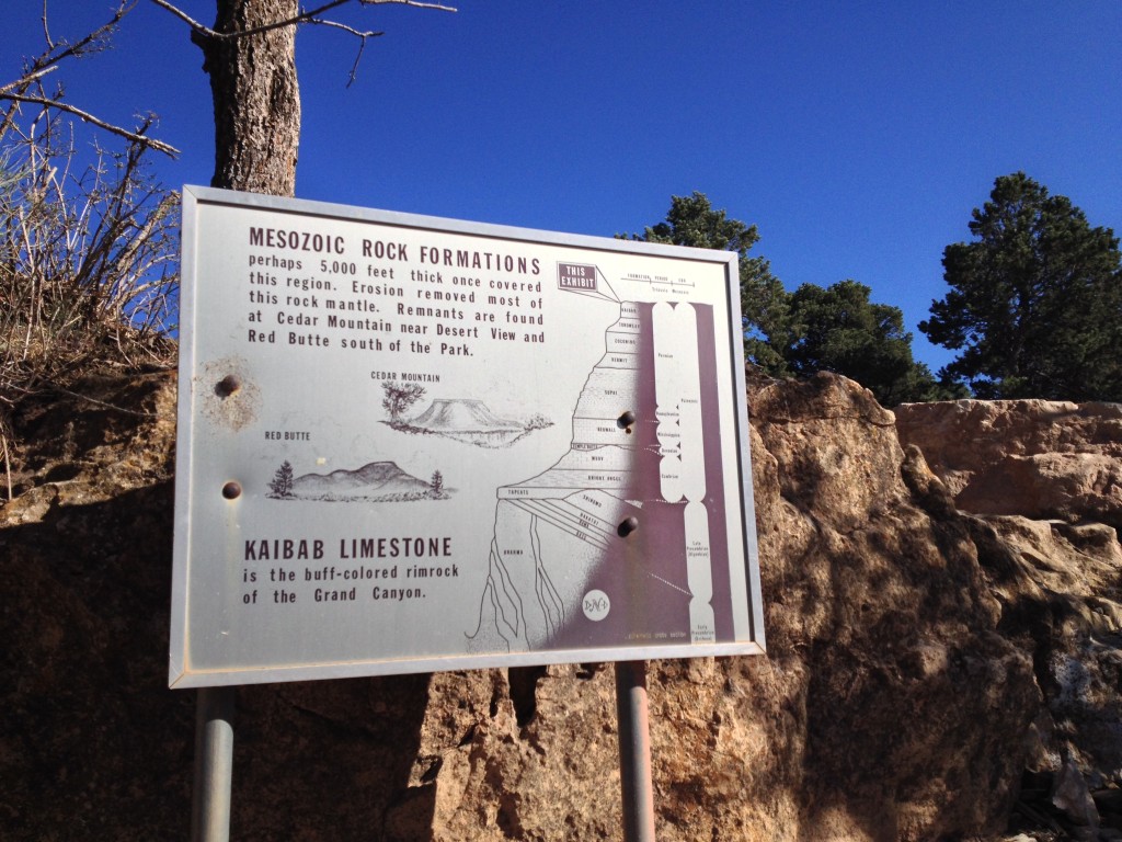 Grand Canyon Day geology sign
