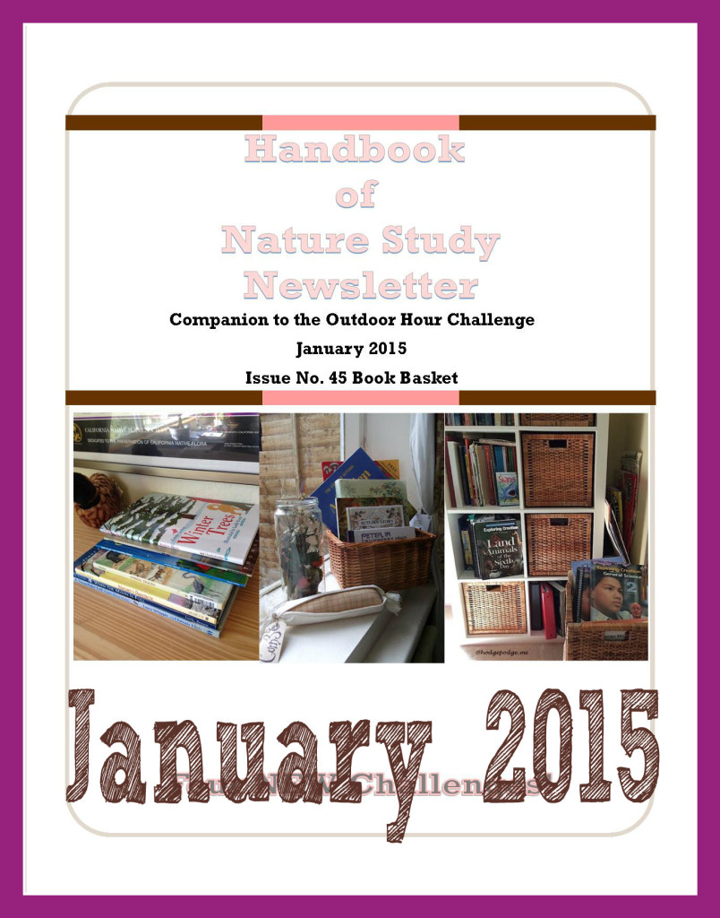 Handbook of Nature Study Newsletter January 2015 Book Basket cover button