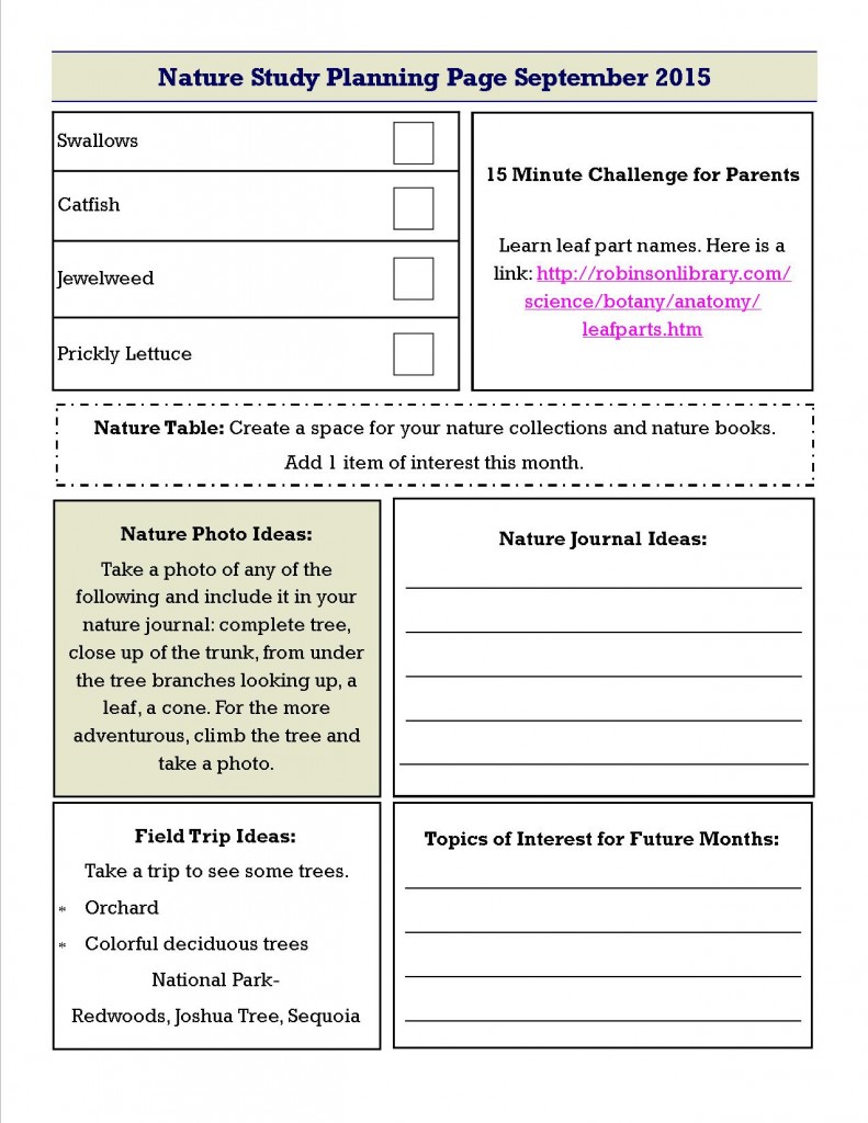 Planning a year of nature study using the Handbook of Nature Study and the Outdoor Hour Challenge. Printables and examples for you to view and use.