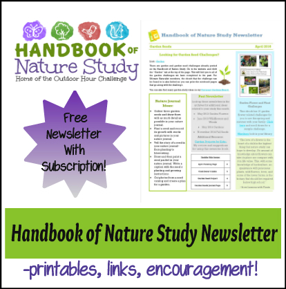 Handbook of Nature Study Newsletter April 2016 button