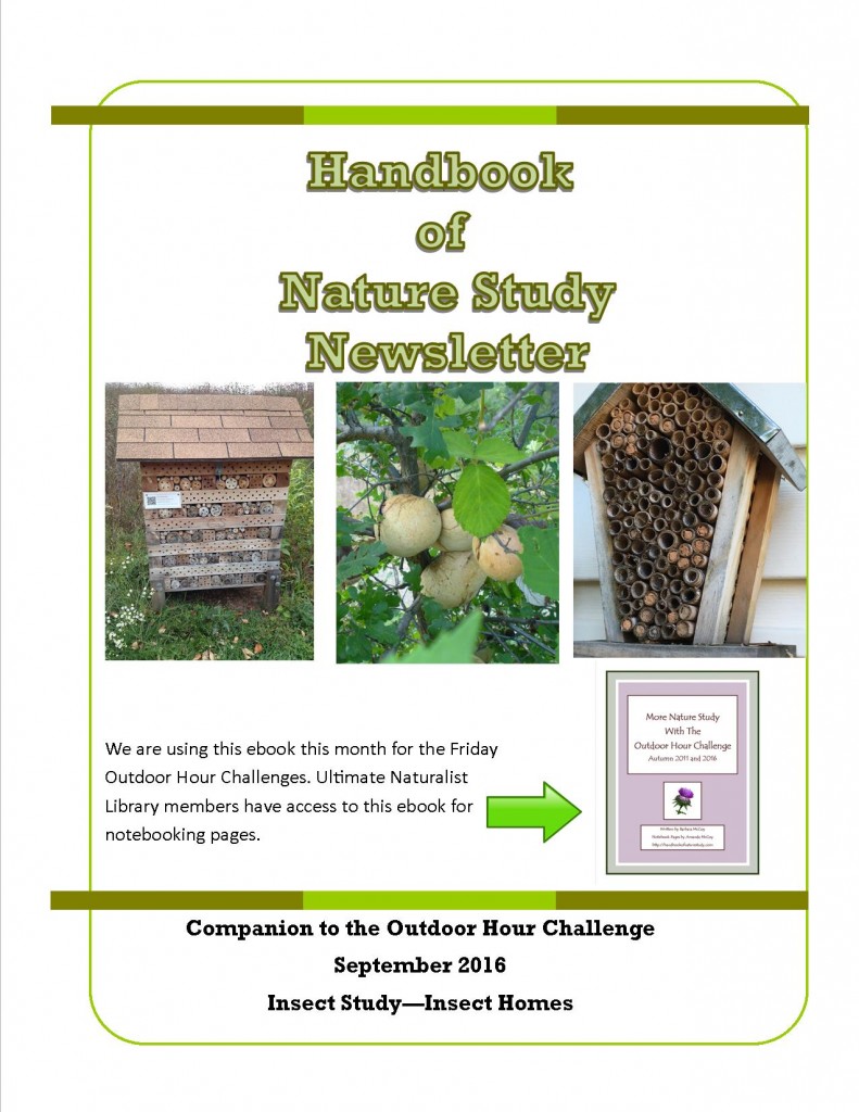Handbook of Nature Study Newsletter September 2016 cover