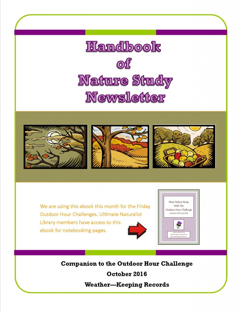 Handbook of Nature Study Newsletter October 2016 cover
