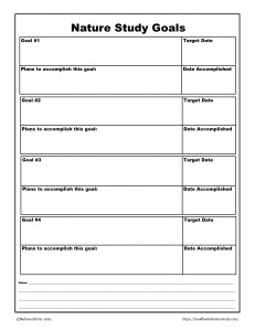 Nature Study Goals Planning Page