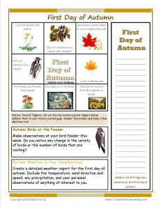 First Day of Autumn Printable Notebook Page