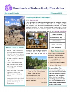 Handbook of Nature Study Newsletter February 2016 cover