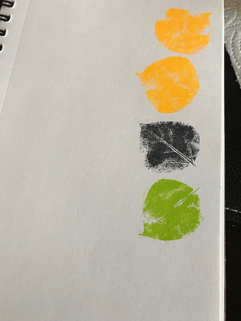 Ink prints leaves
