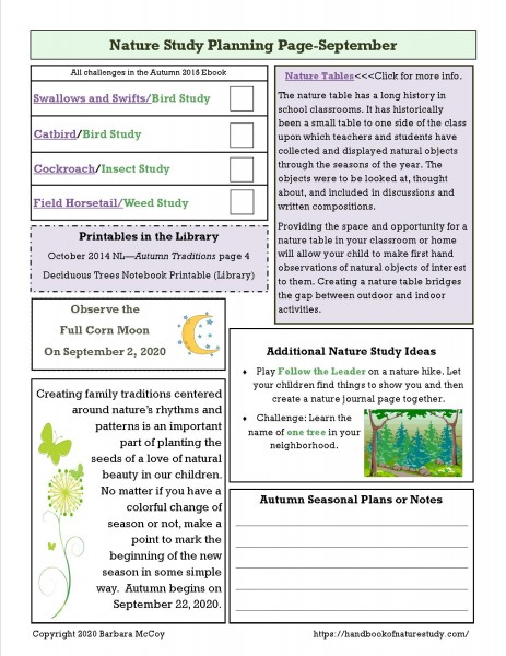 Nature Planner Page Sample 2020