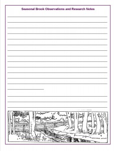 Seasonal Brook Observations notebook page