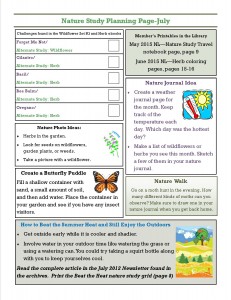 July 2021 nature planner page