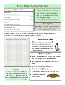 June 2021 nature planner page