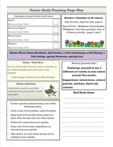 May 2021 nature planner page