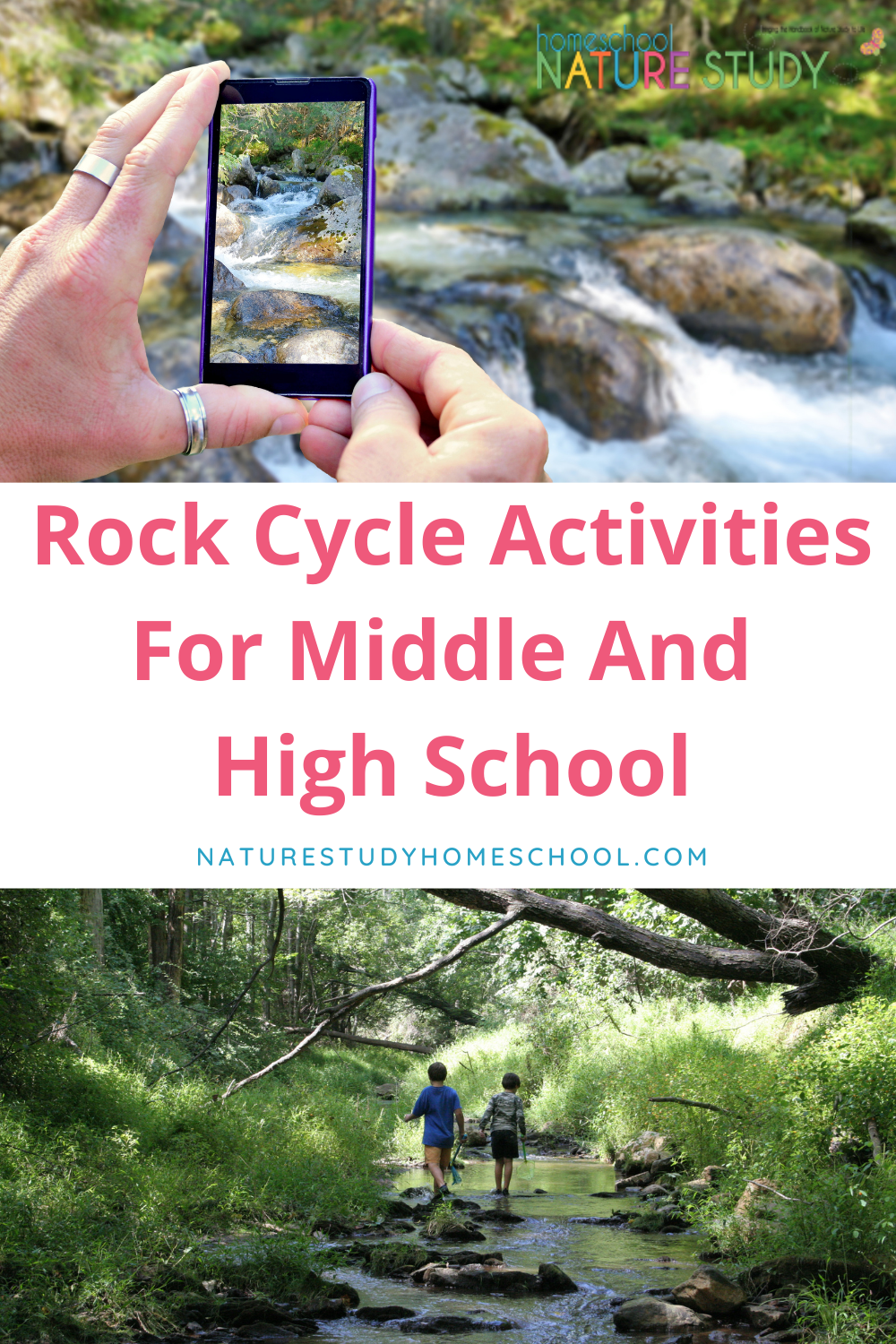 An introduction to geology with rock cycle activities for middle and high school. A great way to explore rocks as a backyard homeschool nature study!