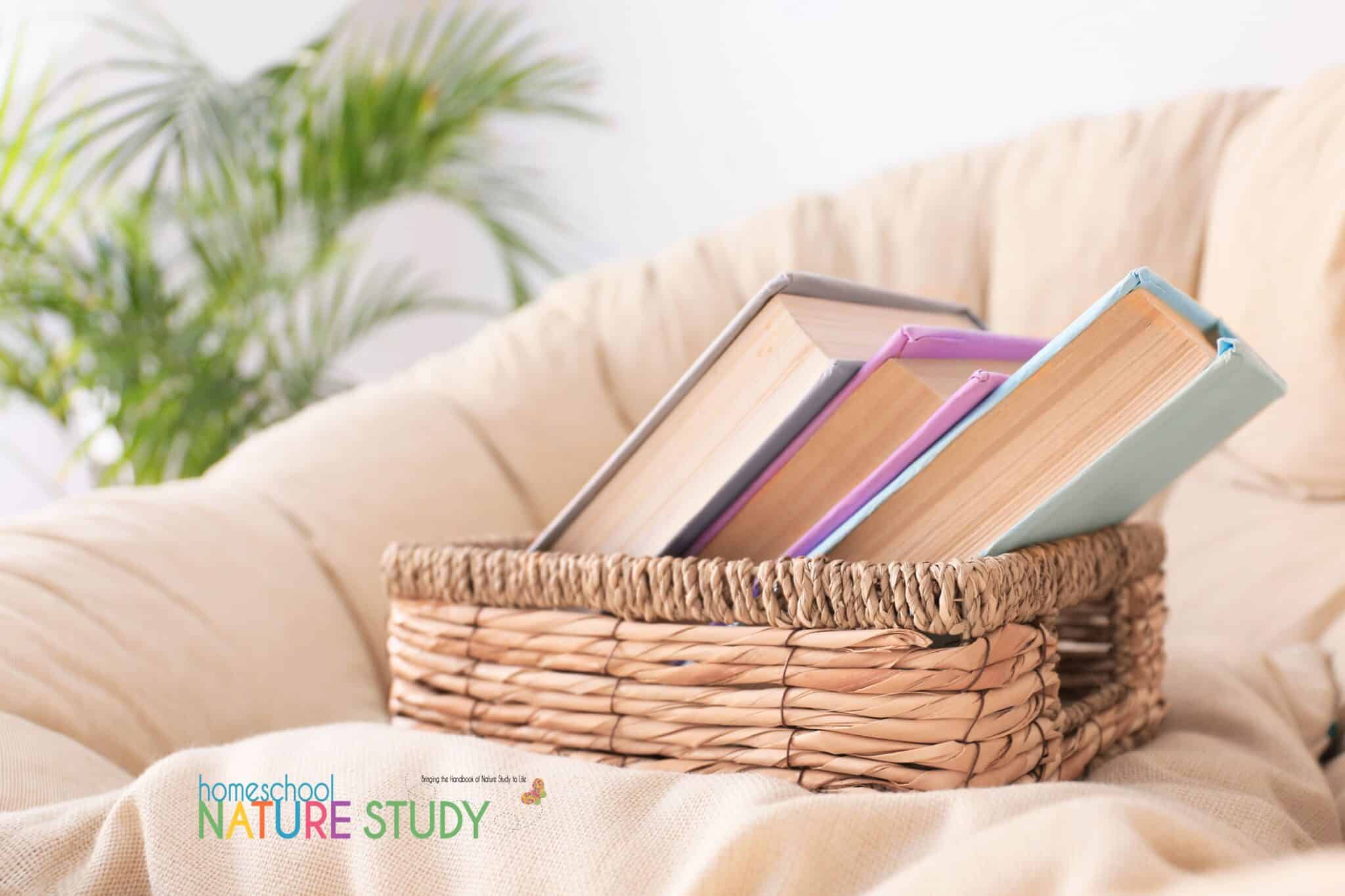 How to Use a Book Basket with Nature Study - Homeschool Nature Study